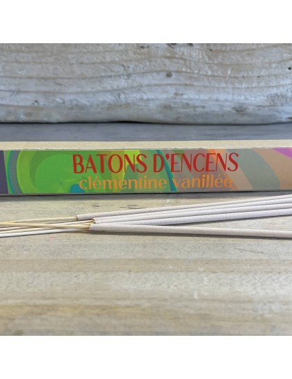 bâtons d'encens clémentine vanillée